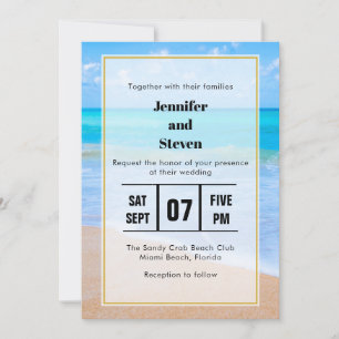 Convites Casamento de Fotografias da Cena Tropical de Praia