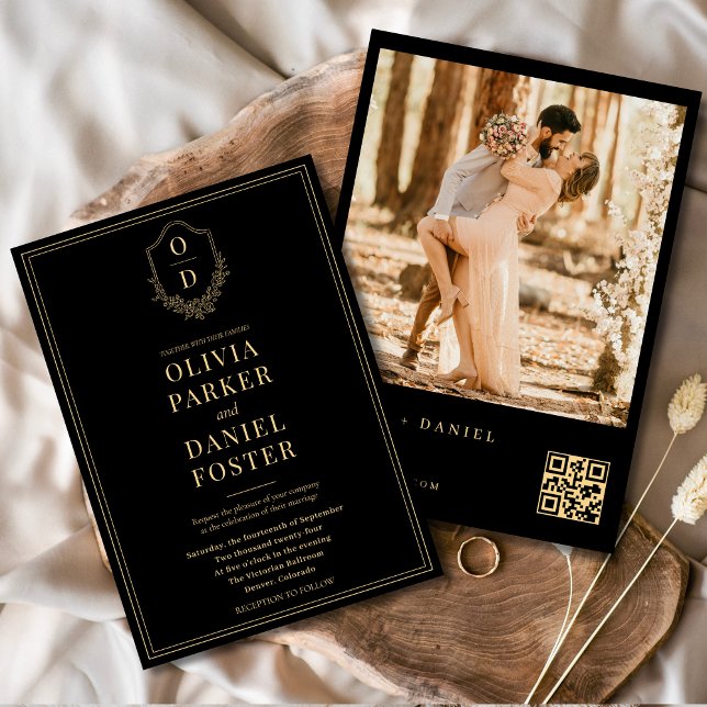 Convites Casamento de Fotografias de Crest de Código QR Dou (Criador carregado)