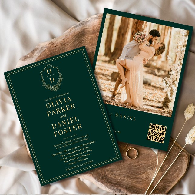 Convites Casamento de Fotografias de Crest do Código QR Dou (Criador carregado)
