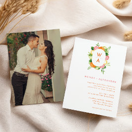 Convites Casamento de Fotografias de Crest Monogramas Citru