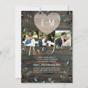 Convites Casamento de Fotografias de Madeira por Iniciais C