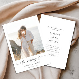 Convites Casamento de Fotografias de Praia Mínima Moderna d