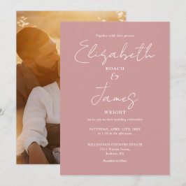 Convites Casamento de Fotografias de Script Minimalista Dus