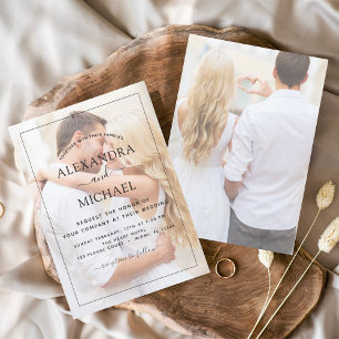 Convites Casamento de Fotografias de Sobreposição Branca e 