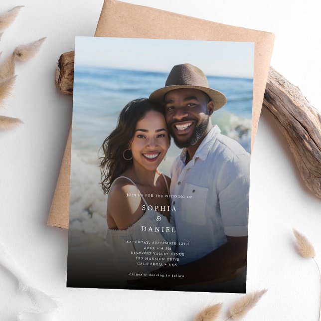 Convites Casamento de Fotografias de Sobreposição Branca e  (Criador carregado)