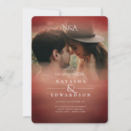 Convites Casamento de Fotografias de Sobreposição de Abstra