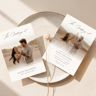 Convites Casamento de Fotografias de Sobreposição de Script