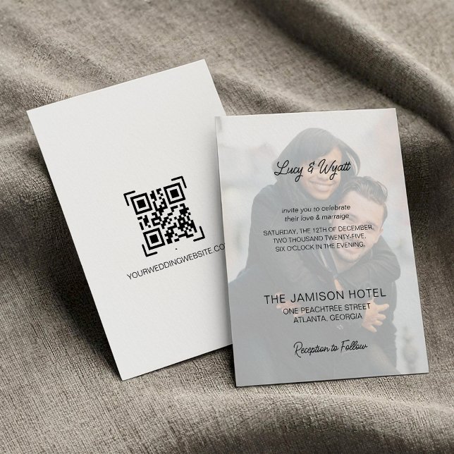 Convites Casamento de Fotografias de Sobreposição de Script (Criador carregado)