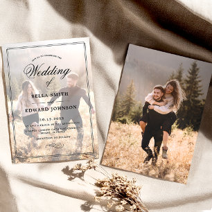 Convites Casamento de Fotografias de Sobreposição Elegante 