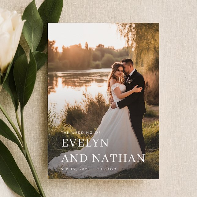 Convites Casamento de Fotografias de Sobreposição Minimalis (Criador carregado)