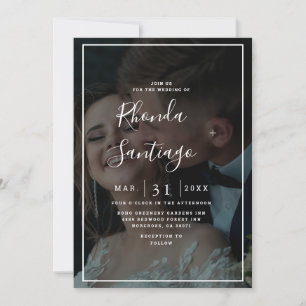 Convites Casamento de Fotografias de Sobreposição Preta e