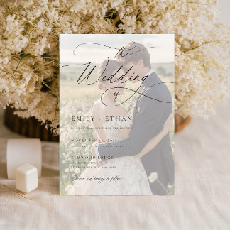Convites Casamento de Fotografias de Sobreposição Preta e B