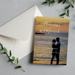 Convites Casamento de Fotografias de Sobreposição Romântica