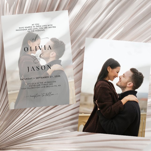 Convites Casamento de Fotografias do Branco Negro 2 com Scr (Criador carregado)