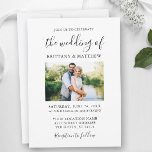 Convites Casamento de Fotografias do Casal de Caligrafia Mi