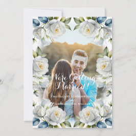 Convites Casamento de Fotografias do Casal de Rosa Branca E
