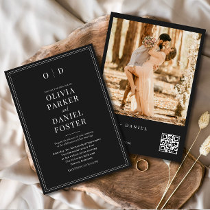 Convites Casamento de Fotografias do Código QR Branco Branc