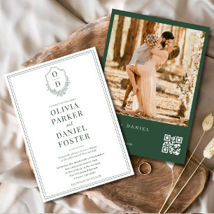 Convites Casamento de Fotografias do Código QR Moderno Emer