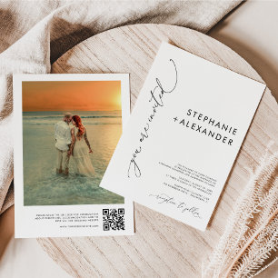 Convites Casamento de Fotografias do Código QR Preto e Bran