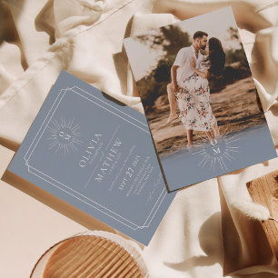 Convites Casamento de Fotografias do Monograma com Meio séc