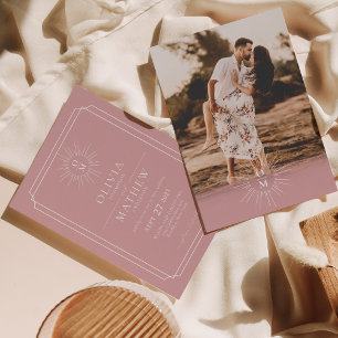 Convites Casamento de Fotografias do Monograma com Meio séc