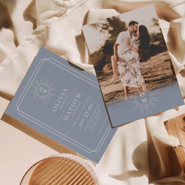 Convites Casamento de Fotografias do Monograma com Meio séc (Criador carregado)