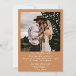 Convites Casamento de Fotografias do Ouro Moderno Minimalis