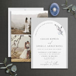 Convites Casamento de Fotografias do Script Botânico de Arc<br><div class="desc">Você está procurando um convite de casamento moderno e elegante que fará uma declaração? Não olhe mais do que o nosso convite para casamento de fotos do Script Botânico 3 da Arca de Cinzas Moderna! Este convite elegante e na moda apresenta um arco branco sobre um fundo de cinza nítido,...</div>