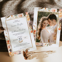 Casamento de Fotografias Douradas Florais Autumn T