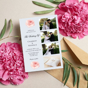 Convites Casamento de Fotografias Elegance Rosa Pink e Coll