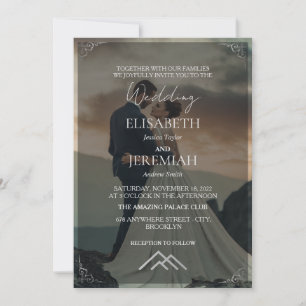 Convites Casamento de Fotografias Elegante Dourado e Preto