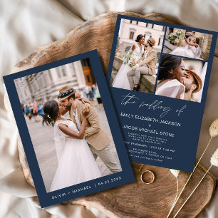 Convites Casamento de Fotografias Elegante Minimalista de m