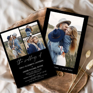 Convites Casamento de Fotografias Elegante Minimalista e Mo