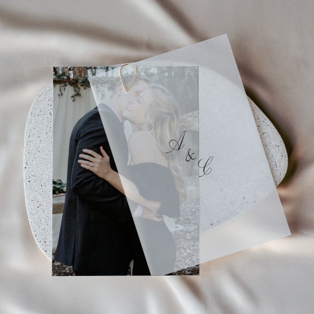 Convites Casamento de Fotografias Elegante Simples (Criador carregado)