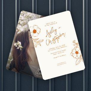 Convites Casamento de Fotografias Floral Botânica Mínima La