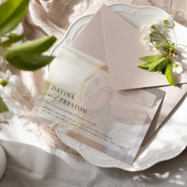 Convites Casamento de Fotografias Horizontal de Script Cont