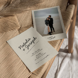 Convites Casamento de Fotografias Imporais Modernas de Crem