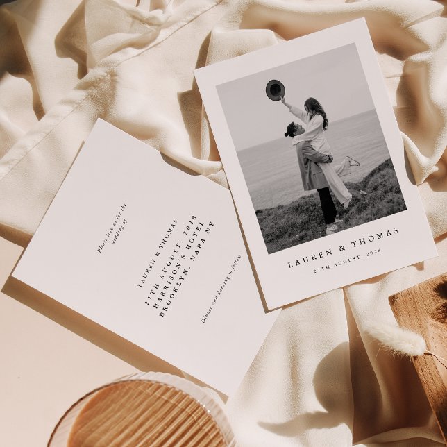 Convites Casamento de Fotografias Instantâneas Modernas, Pr (Criador carregado)