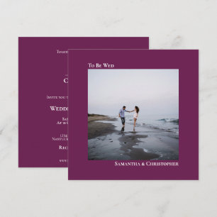 Convites Casamento de Fotografias Magenta Minimalista Moder