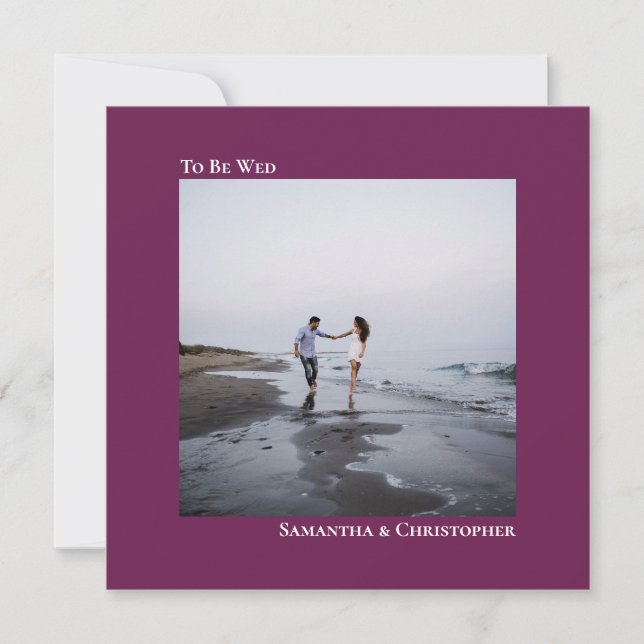 Convites Casamento de Fotografias Magenta Minimalista Moder (Frente)