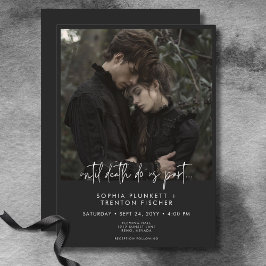 Convites Casamento de Fotografias Mínimo Escuro