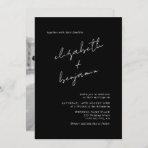 Casamento de Fotografias Mínimo Preto e Branco Ele