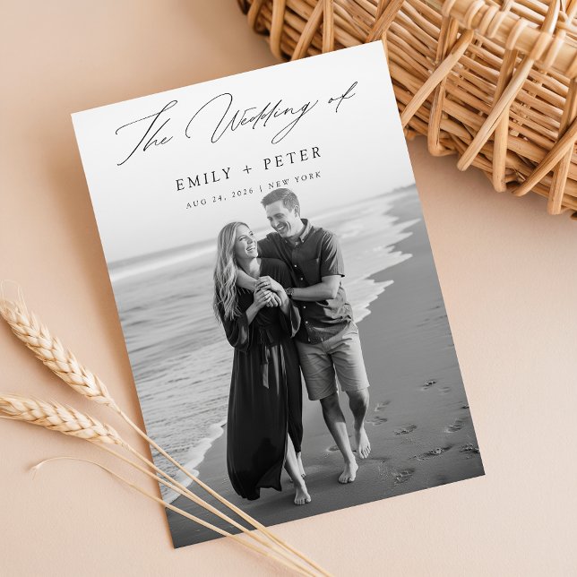 Convites Casamento de Fotografias Modernas da Caligrafia El (Criador carregado)