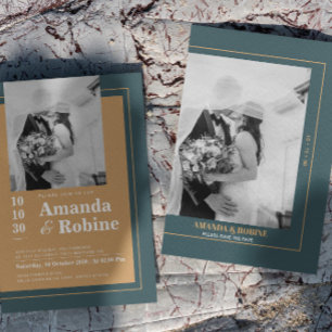 Convites Casamento de Fotografias Modernas da Elegância Min