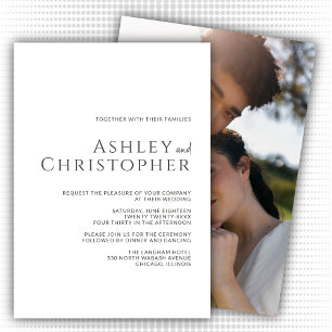 Convites Casamento de Fotografias Modernas de Espalho Escur