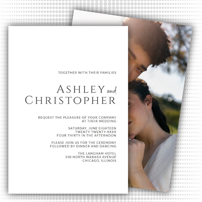 Convites Casamento de Fotografias Modernas de Espalho Escur (Criador carregado)