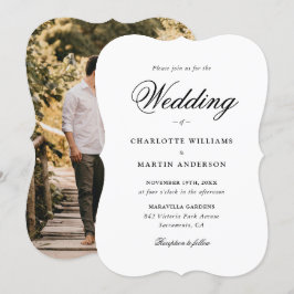 Convites Casamento de Fotografias Modernas de Script Elegan