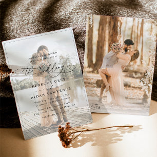 Convites Casamento de Fotografias Modernas de Script Elegan