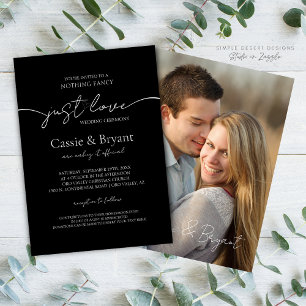 Convites Casamento de Fotografias Modernas Elegante Preto e