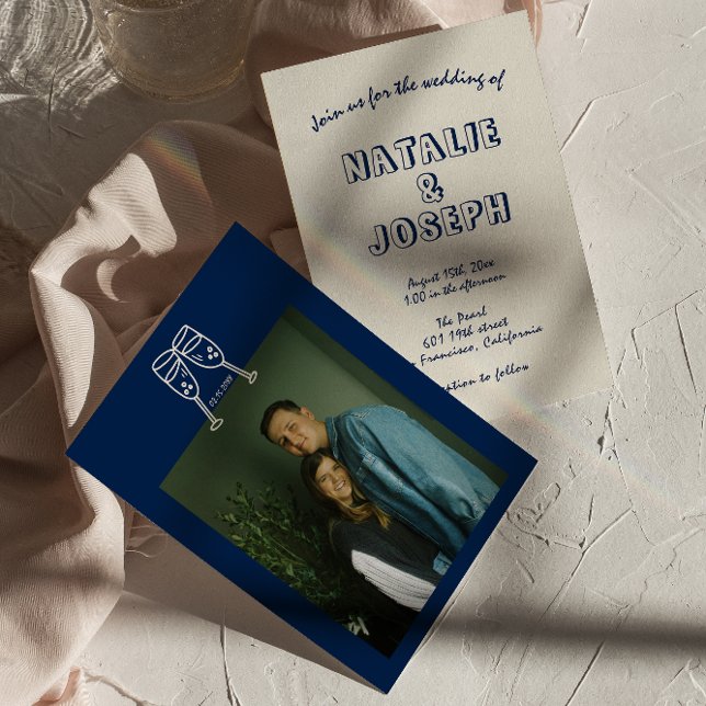 Convites Casamento de Fotografias Modernas Simples Retro Es (Criador carregado)